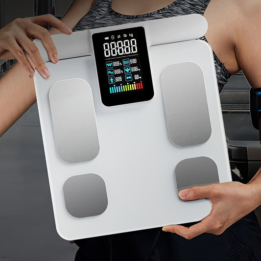 1pc ICOMON Wireless Smart Body Scale with High Precision Health and Weight Measuring, Rechargeable Lithium Polymer Battery, USB Charging, ≤36V Operating Voltage.