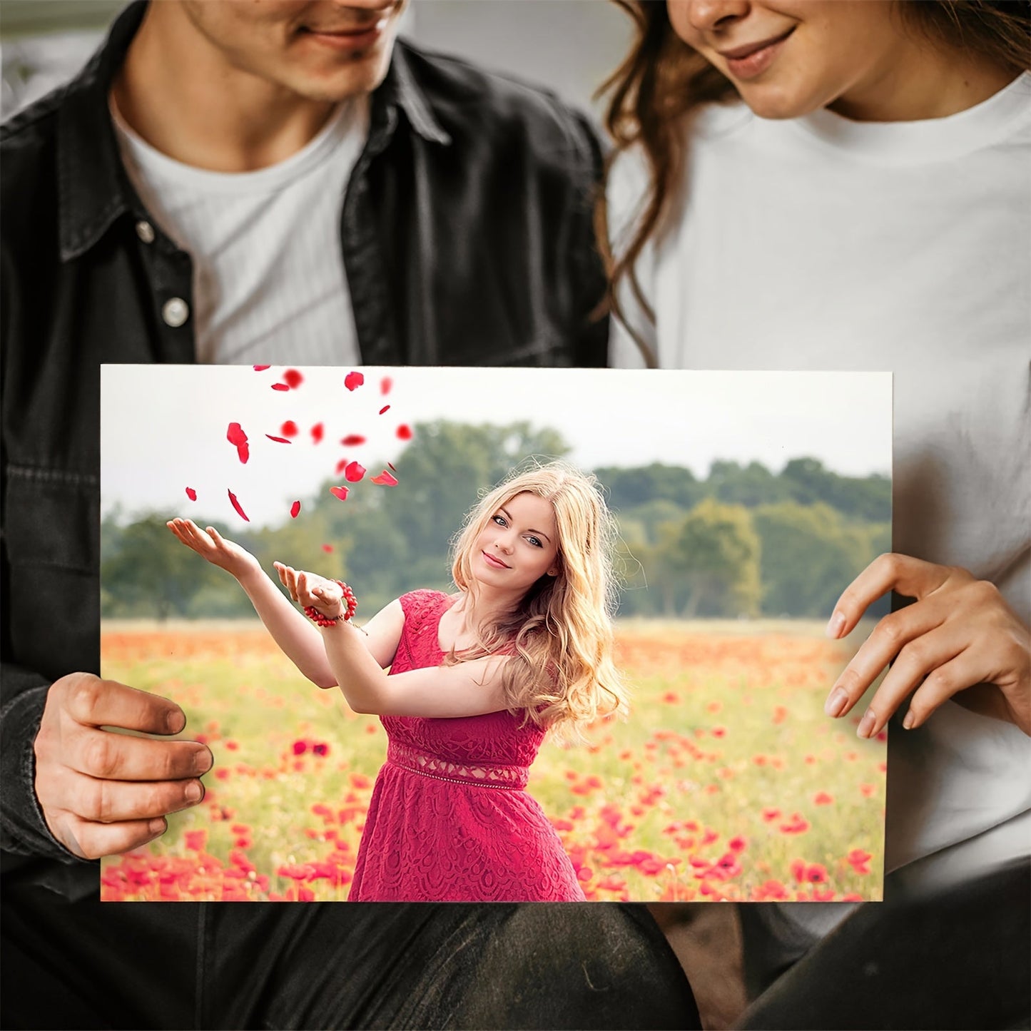 Customize your own waterproof canvas poster in a wooden frame, perfect for preserving memories and creating personalized gifts. Great for adding a personal touch to bedroom and living room decor.