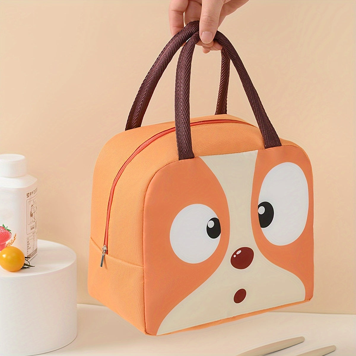 Portable Cartoon Insulated Lunch Bag in Multiple Colors, Available in 1 or 2 Pieces. Keeps Food Fresh and Thermal Sealed. Ideal for Office, School, Hiking, Camping, Picnic, and Kitchen Supplies.