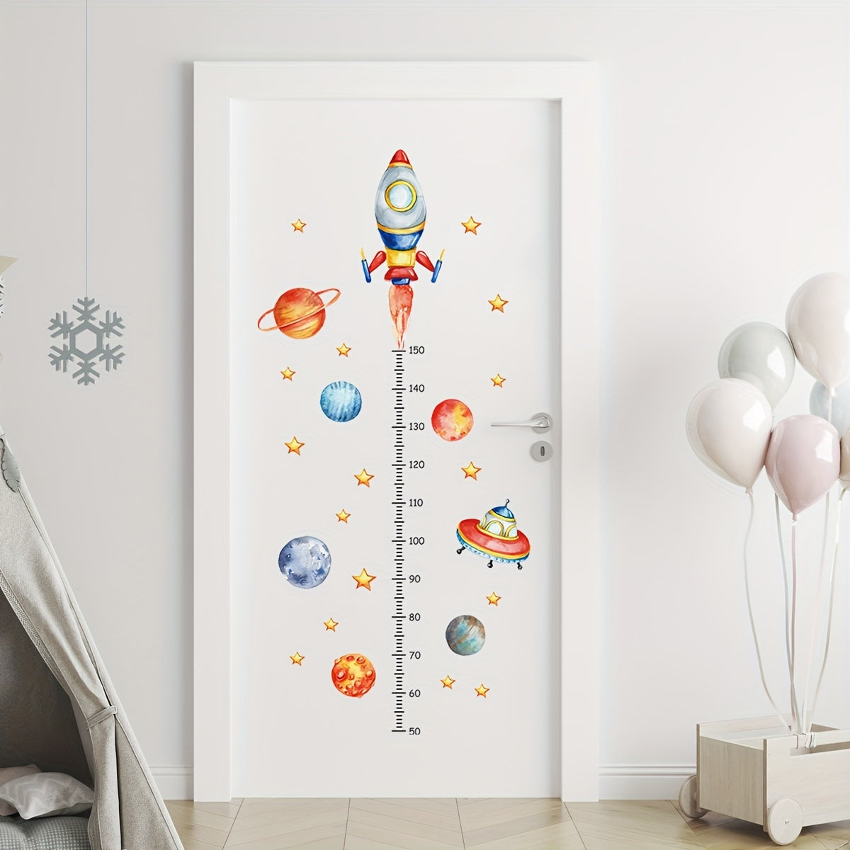 Rocket Height Measurement Decal for Bedroom and Living Room