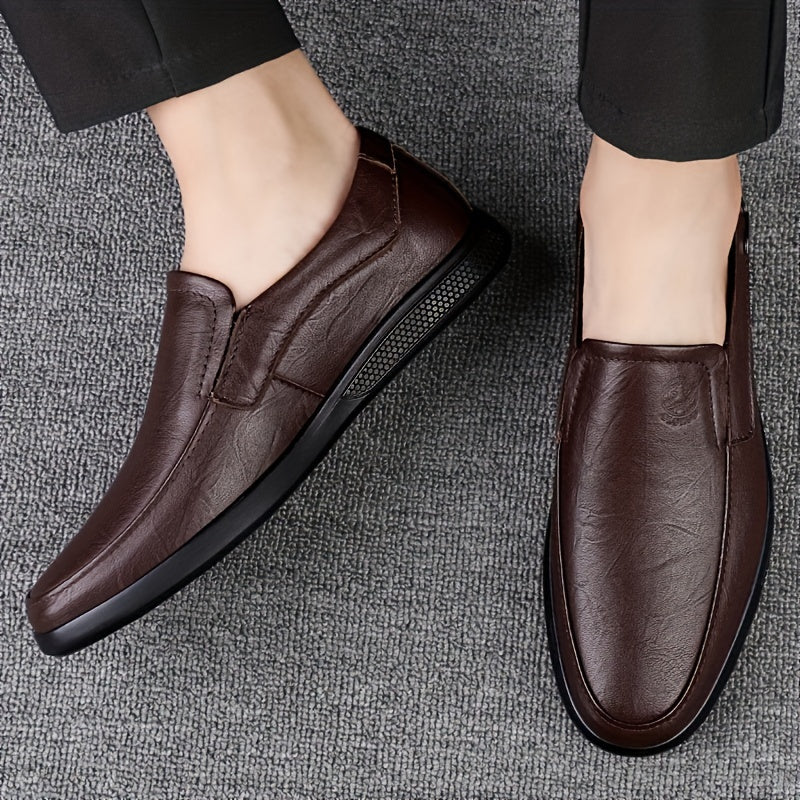 CLOHOO Two-Layer Cowhide Men's Casual Leather Loafers