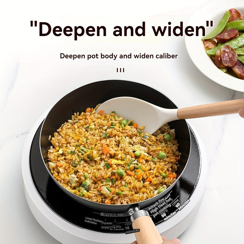 Durable Kitchen Cookware: Non-Stick Single Serving Uncoated Pan with Lid for Gas Ranges - Traditional Chinese Mini Iron Wok