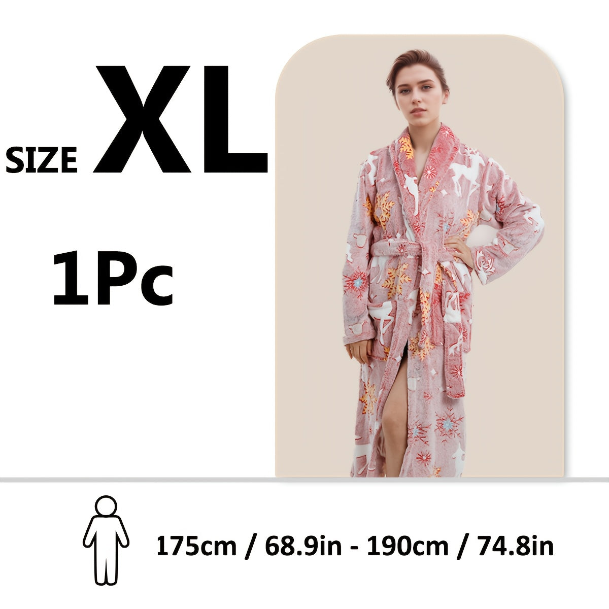 Soft cartoon print bathrobe - cozy, machine washable for shower & sleep.