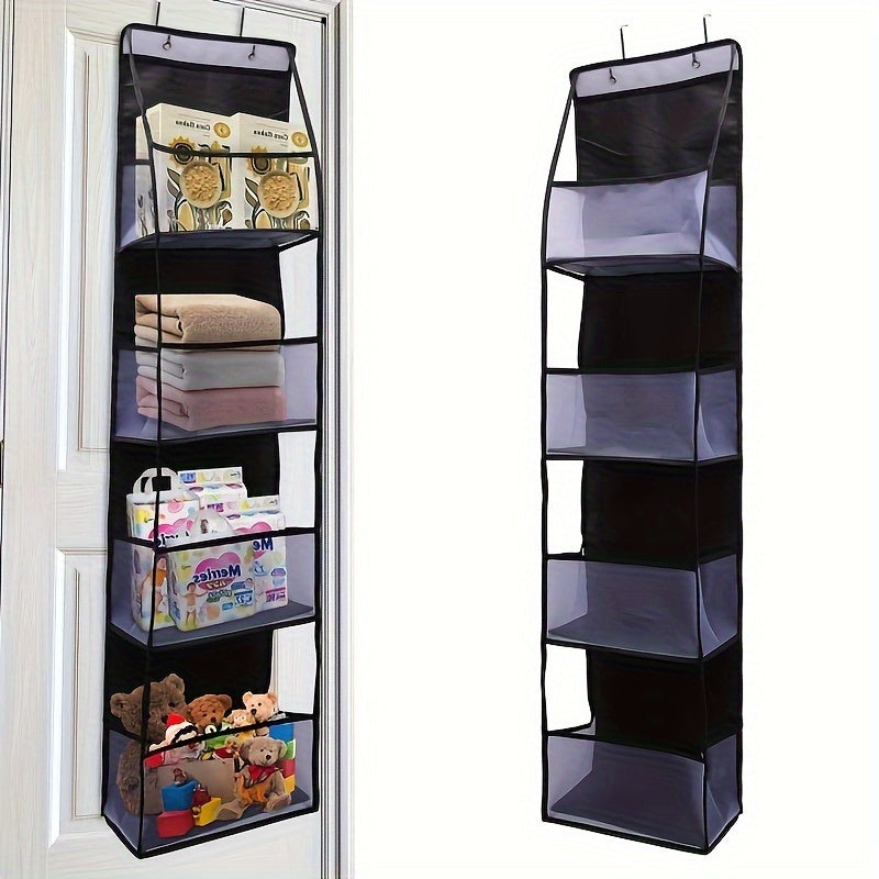 Get organized with this convenient 1-piece over-the-door storage holder for stuffed animals. Featuring 4 large pockets with breathable netting, this holder is perfect for keeping bedrooms tidy and storing toys, shoes, diapers, and more. Makes a great