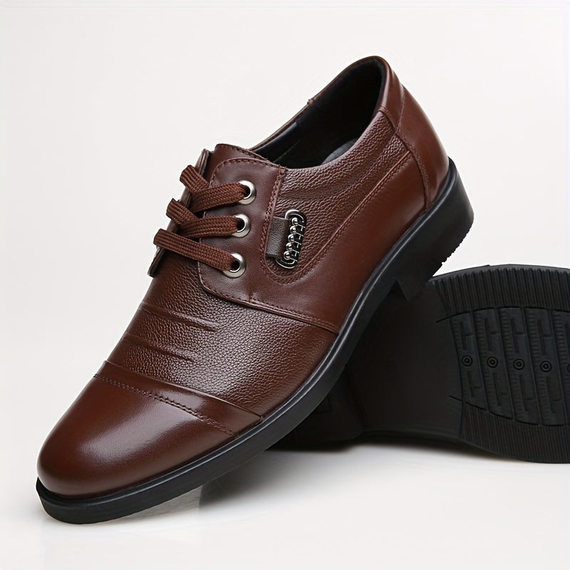 Quality leather Derby shoes with slip-resistant rubber soles for men.