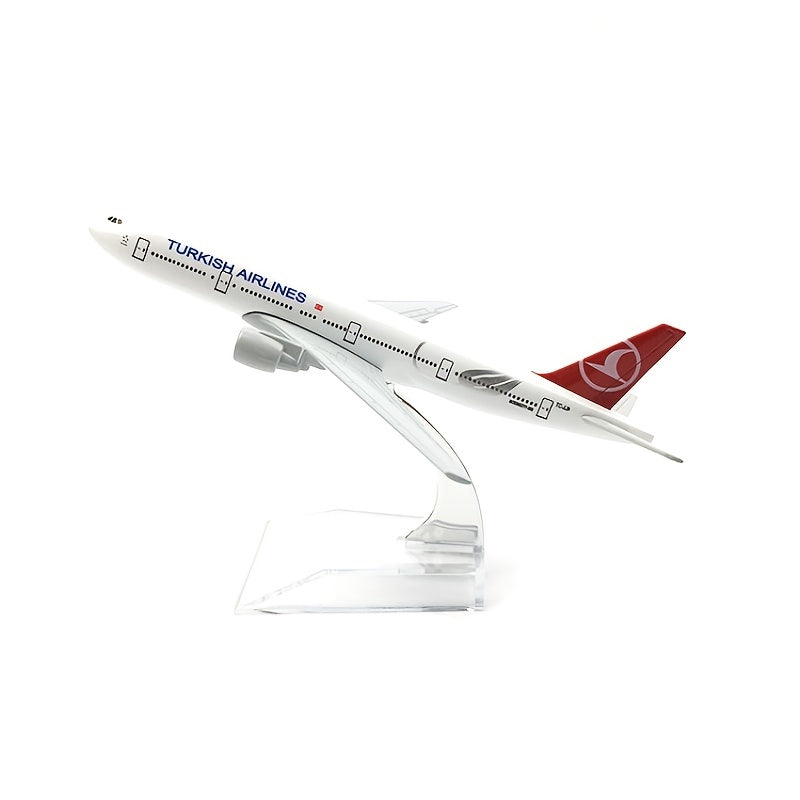 Модель самолета Boeing 777 из металла - масштаб 1:400, белый алюминий, авиационный коллекционный предмет