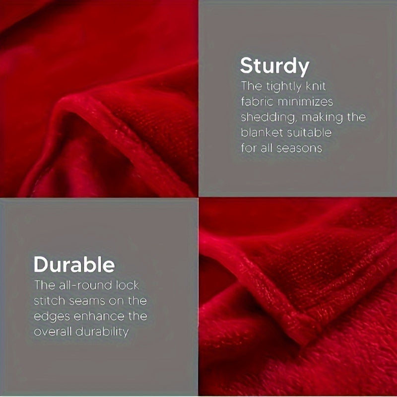 Soft and warm, this thick red flannel blanket is perfect for snuggling up on the couch, sofa, office, bed, camping, or while traveling. It makes a versatile gift for all seasons.