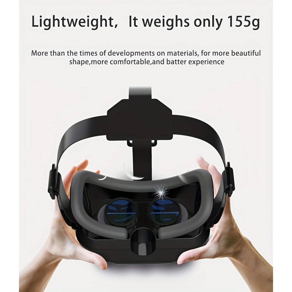 1pc 3D VR Smart Virtual Reality Glasses Headset - No Battery Required, Portable Design, Perfect for Gaming at Home or On-the-Go | Stylish 3D Glasses with Immersive Audio, Gaming Accessories.