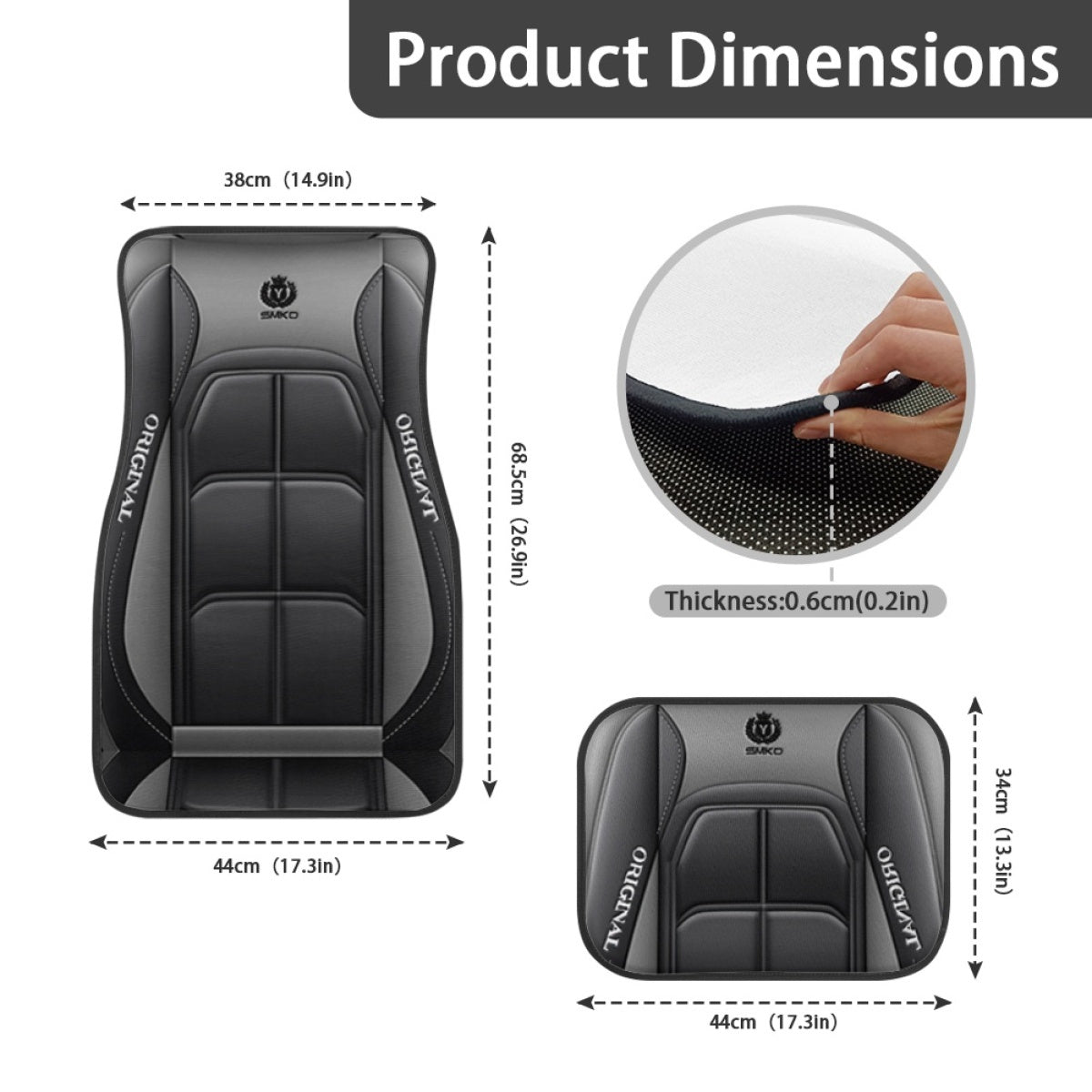 4 Universal Fit Polyester Car Floor Mats - Non-Slip, Washable, Durable Protection for All-Weather Driving