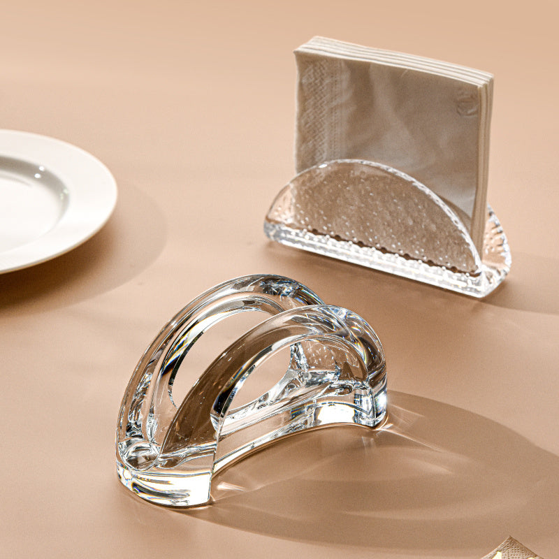 Acrylic Napkin Holder with Modern Upright Design, adds a touch of Elegance to your Dining & Coffee Tables. Perfect for Kitchen Decor and a must-have for Restaurants, Hotels, and Cafes.