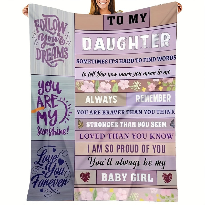 Soft and lightweight autumn and winter blanket for daughters, teenagers, and girls. High-definition printed flannel blanket as a gift - 1pc envelope style.