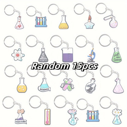 [Top Pick] Assortment of Keychains with Science-Themed Designs: Test Tubes, Flasks, Biology, Chemistry, and More – Perfect for Student Gifts and School Events!