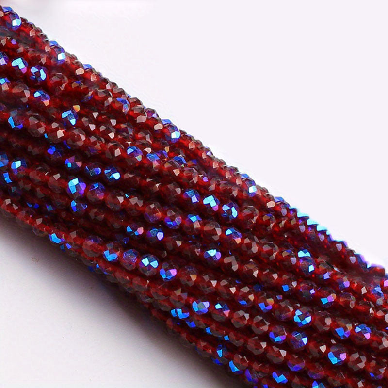 Set of 950/620 pieces of 2mm and 3mm Loose Spacer Faceted Faux Crystal Glass Beads for Making Bracelets and Jewelry