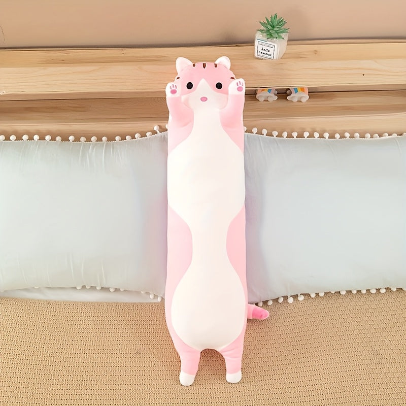 50/70cm cat-shaped pillow, contemporary style plush toy, home decor, gift cartoon plush, hypoallergenic polyester, machine washable, medium firmness, whole body support, portable, 100-120 gsm fabric weight.