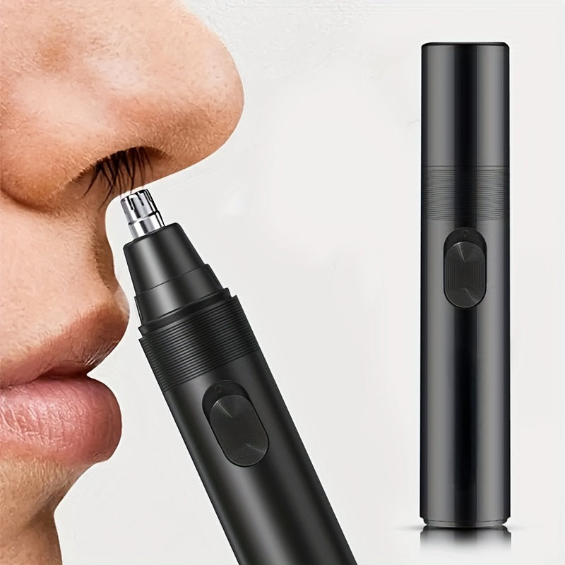 Professional nose and ear hair trimmer for women and men, stainless steel with battery power.