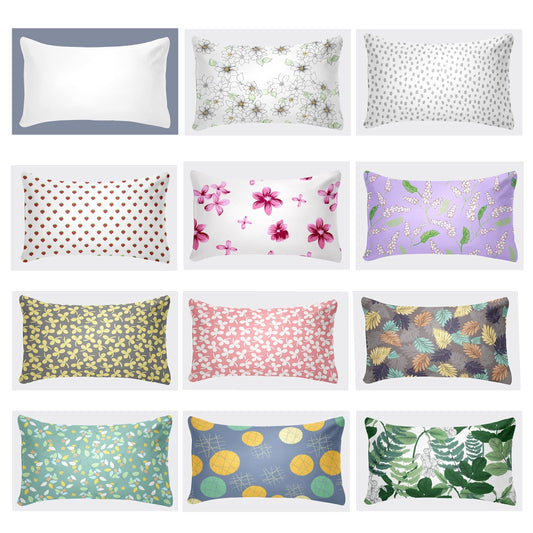 [Top Pick] Luxuriously Soft & Breathable Pillowcase - Featuring Envelope Closure and Multiple Size Options (30x50, 51x66, 50x75) - Stylish Floral & Botanical Patterns in White, Silver, Red, Purple, Grey, Pink, Lucky Clover, Maple Leaf, and Green Plants -