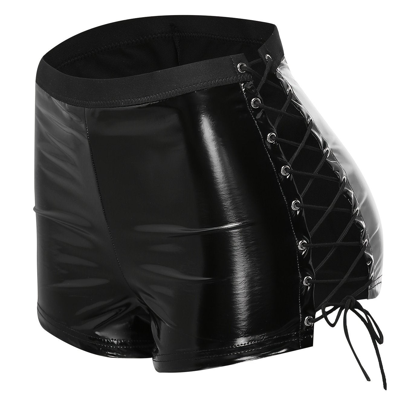 Seductive women's PU lace-up shorts and lingerie for cosplay.