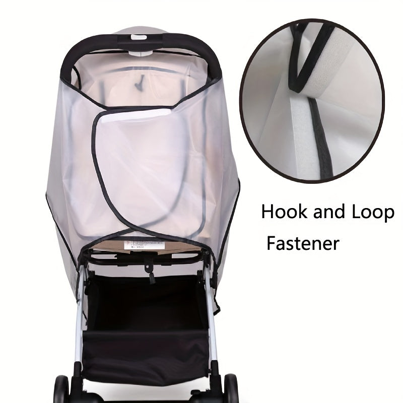 Protect your baby from the elements with a breathable, windproof, and rainproof cover for your stroller. This cover features a U-shaped zipper door and side ventilation for easy access and airflow. Suitable for use in all seasons, it will keep your