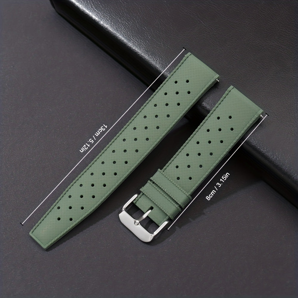 Ideal for King's Day Gifts: Tropic Waterproof Smart Watch Strap with Breathable Silicone, Quick Release, and in various sizes of 18mm, 20mm, and 22mm.