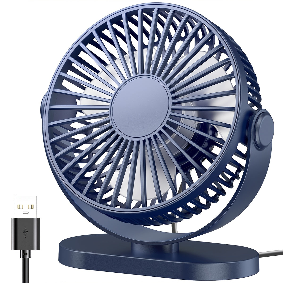 Compact Mini Personal Fan - Quiet Portable USB Desk Fan with 3 Speeds and 360° Rotation, Ideal for Home, Office, Car & Outdoor Travel