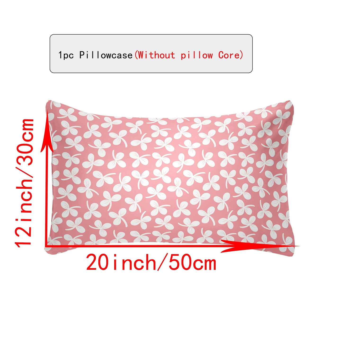 [Top Pick] Luxuriously Soft & Breathable Pillowcase - Featuring Envelope Closure and Multiple Size Options (30x50, 51x66, 50x75) - Stylish Floral & Botanical Patterns in White, Silver, Red, Purple, Grey, Pink, Lucky Clover, Maple Leaf, and Green Plants -