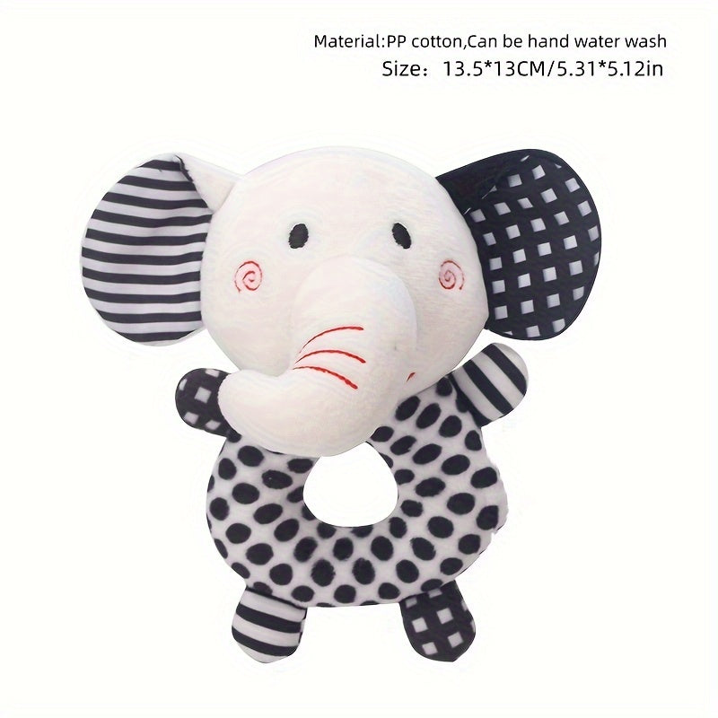 Toy gift for holidays and birthdays: Adorable plush toy with hand grasp rattle, perfect for grip training.