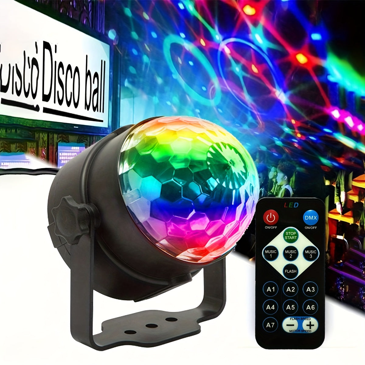 Bring the party to life with sound-activated RGB disco ball lights - perfect for home dance parties, bars, weddings, and more!