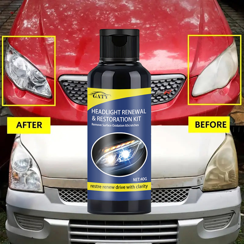 Universal car headlight restoration paste made of ABS material removes scratches and restores motorcycle headlight luster.