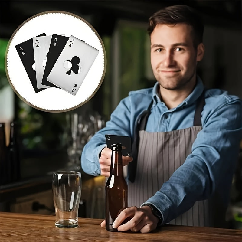 Stainless Steel Ace of Spades Bottle Opener - Sleek, Durable, Easy-to-Use - Ideal for Beer & Wine - Perfect Bar Accessory & Gift.