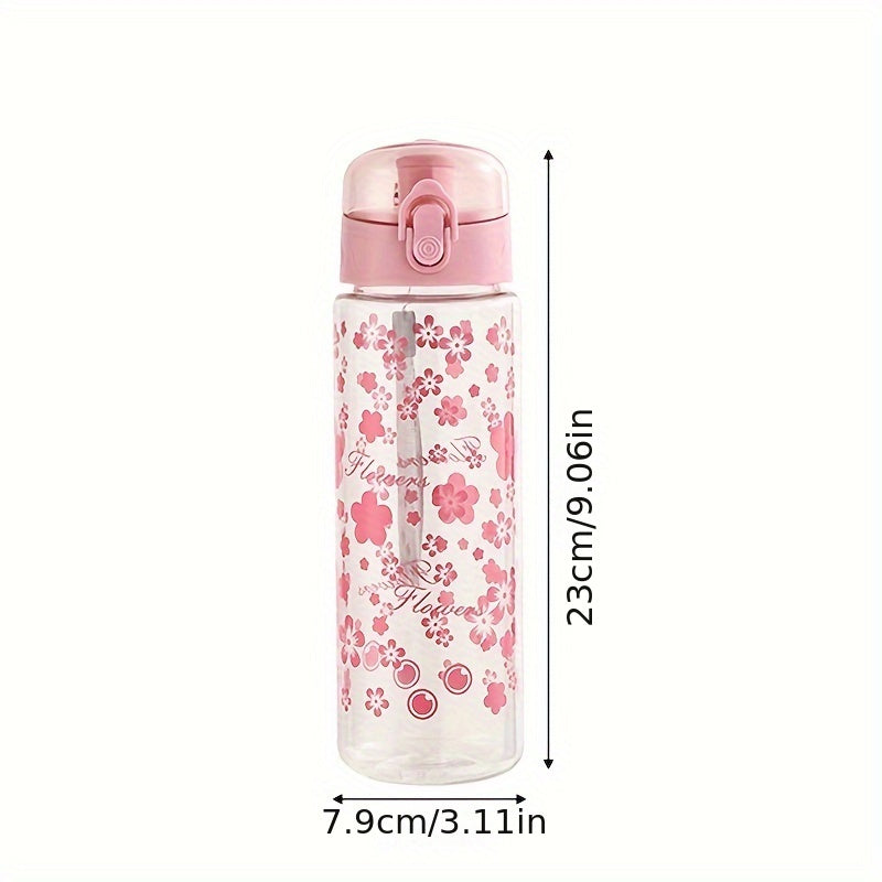 Portable large capacity plastic water bottles with sun and flowers design, leakproof BPA-free tumblers for camping, easy-to-carry, gift-friendly cups.