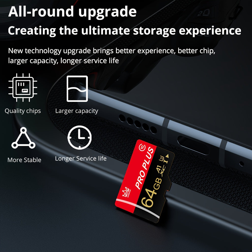 High-speed memory cards available in various capacities with adapter for multiple devices - store your files securely.