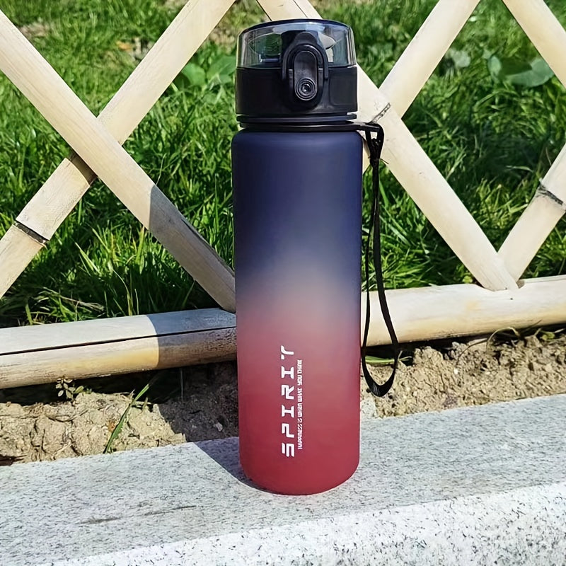 Large capacity water bottle with time scale, ideal for home and outdoor sports - BPA-free, portable and easy to drink from.