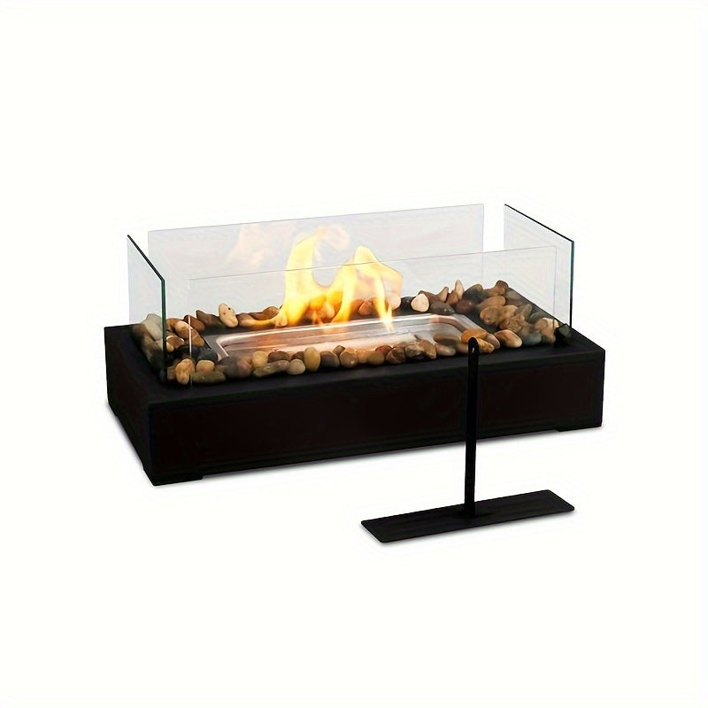 Rectangular Alcohol Fireplace Indoor Tabletop Heater in Classic Style; Portable and Easy to Use for Dates, Parties, Dinners, and Kitchen Supplies; Includes 1 Piece.