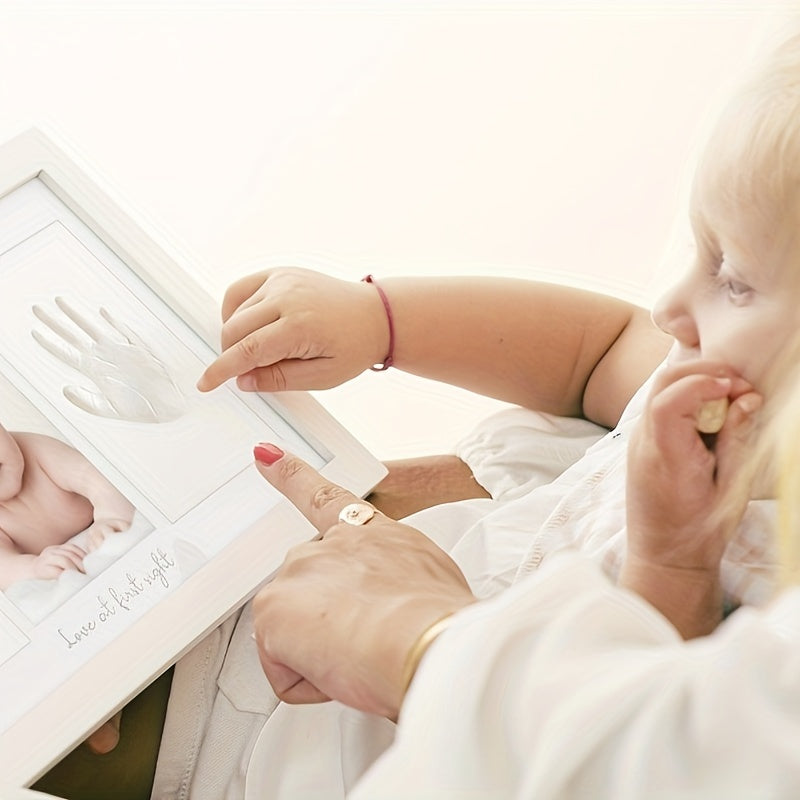 Capture the memories of little hands and feet with the White Handprint and Footprint Kit. A perfect keepsake frame for Christmas, Halloween, Thanksgiving, New Year's, Valentine's Day, or Carnival gifts.