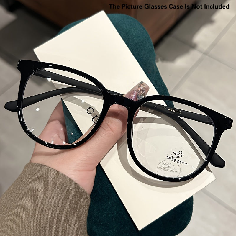 Round transparent lens glasses for retro fashion, computer use for men and women.