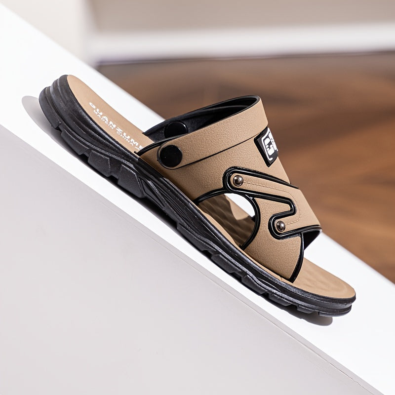 Casual men's sandals for summer outdoor wear with alphabet design and dual-purpose function.