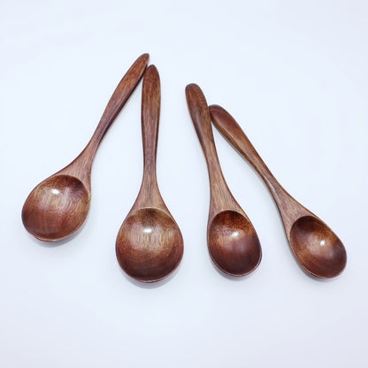 Handcrafted solid wood spoon set for desserts, honey, iced tea, salads, and more. Adds elegance to your kitchen decor.