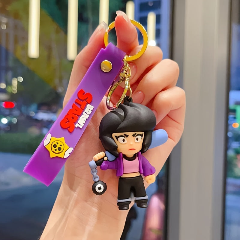 Durable PVC Keychain featuring a Cute Cartoon Character - The Perfect Fashionable Anime-Inspired Charm for Backpacks & Car Keys! Complete with a Strong Lobster Clasp, this Keychain makes a Great Christmas Gift for Women and Girls.