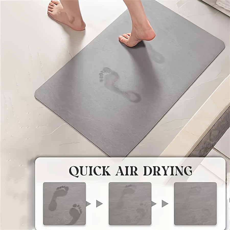 Highly absorbent bath mat with no-slip backing, great for bathroom and bedroom. Quick dry, machine washable, and ideal for home use. Odorless and no power needed.