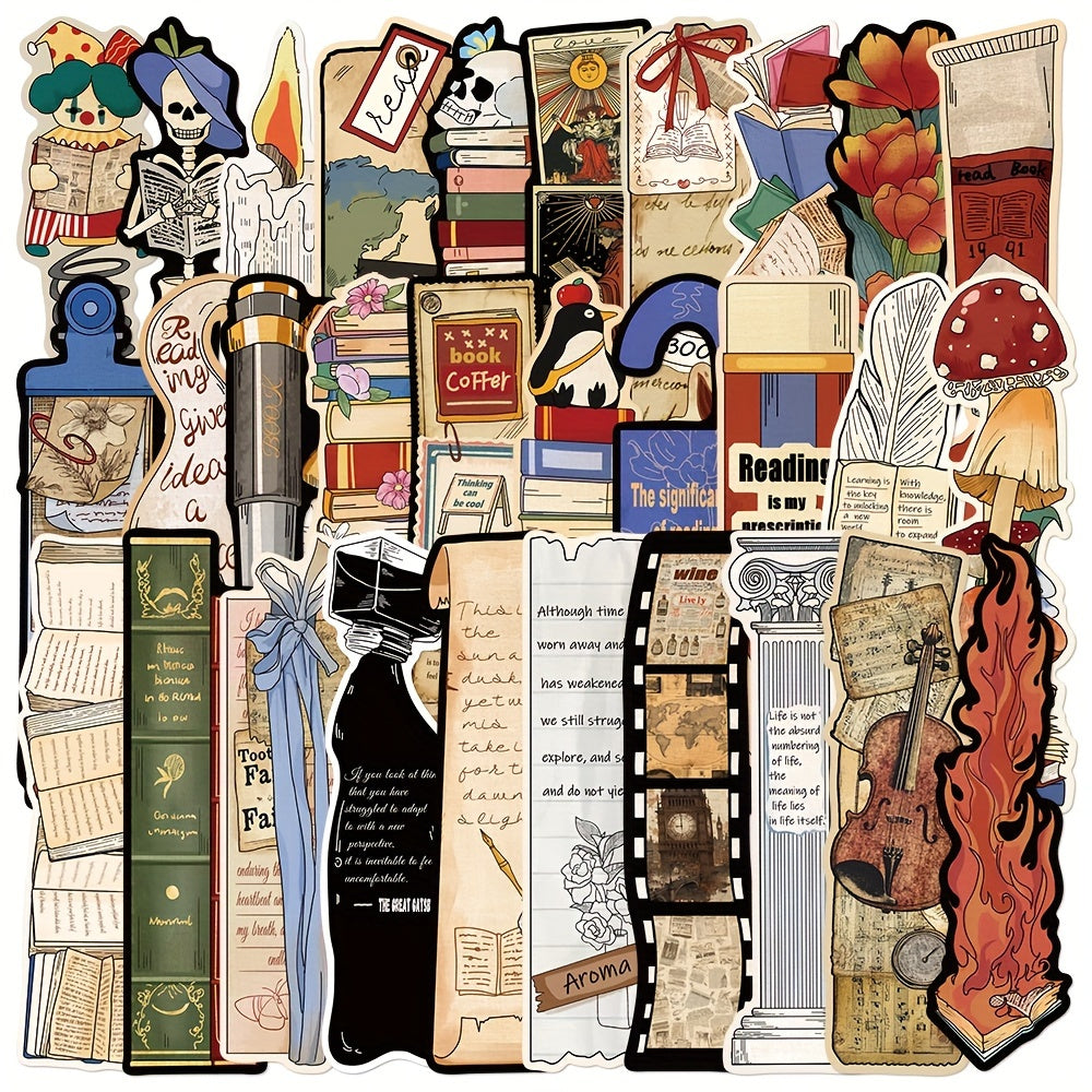 30 vintage reading-themed bookmarks by GUTBD - perfect gift for book lovers.