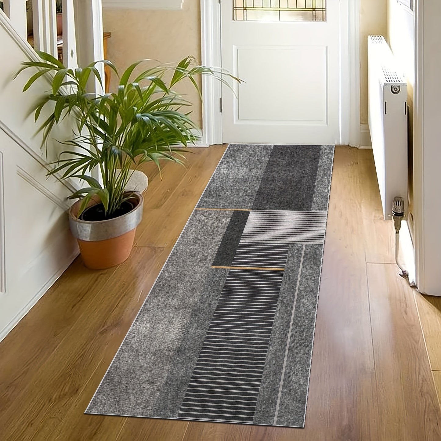 Non-Slip Kitchen Mat with Luxury Design - Oil & Waterproof, Easy-Care Machine Washable Polyester Runner Rug for Stylish Home Decor