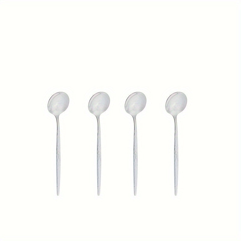 2 pieces/4 pieces/8 pieces of silver, gold, and coffee spoons. These exquisite small spoons are perfect for seasoning, stirring milk, or stirring your tea. Made of stainless steel, these stirring spoons are both practical and elegant.