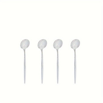 2 pieces/4 pieces/8 pieces of silver, gold, and coffee spoons. These exquisite small spoons are perfect for seasoning, stirring milk, or stirring your tea. Made of stainless steel, these stirring spoons are both practical and elegant.