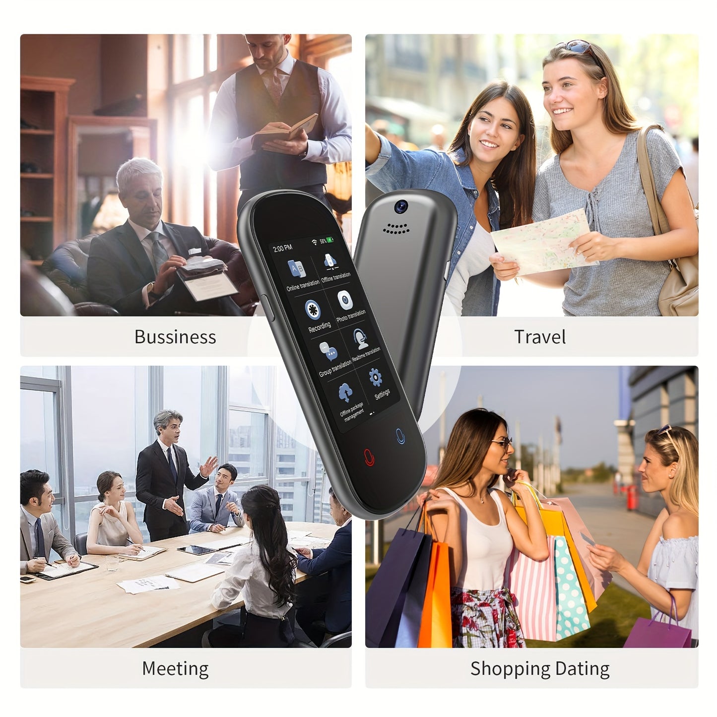 VORMOR 2023 Smart Language Translator with offline/online real-time voice translation for 138 languages, 60min recording, 44 photo translation, 10 offline translation, 0.1s speed, 98%