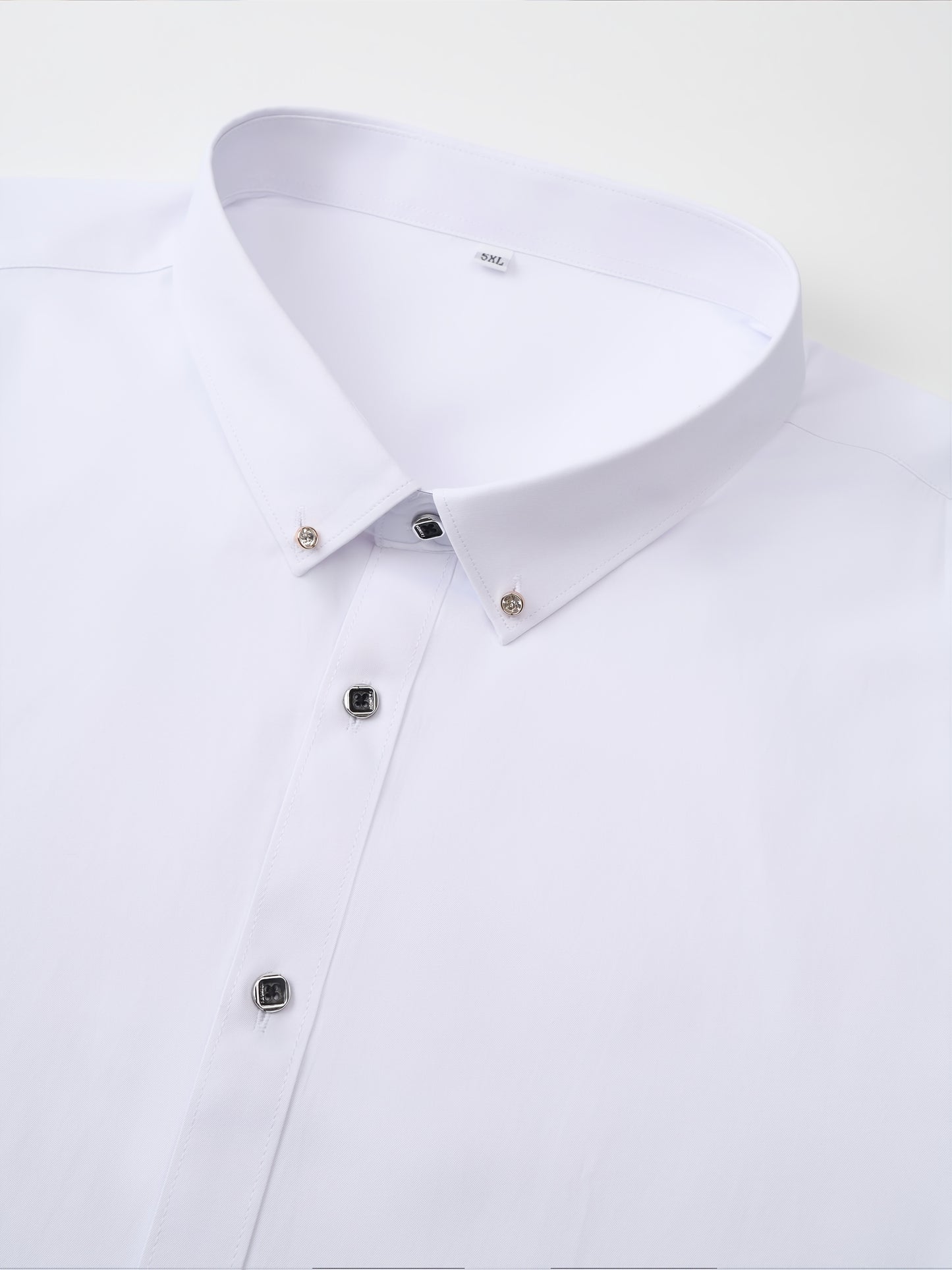 2 Men's Plus Size Dress Shirts, Long Sleeve Collared Button-Ups for Business in Spring/Fall