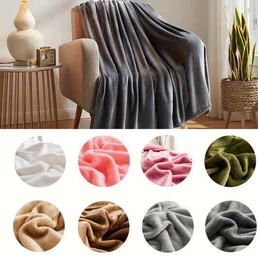 Stay cozy with our 1-piece Ultra-Soft Flannel Throw Blanket available in a variety of solid colors. This lightweight blanket is perfect for all seasons and provides the ultimate comfort for your sofa or bed. Easy to care for with machine washable