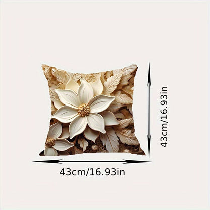 Modern floral print pillow cover for stylish home decor, 43cm/16.93in.