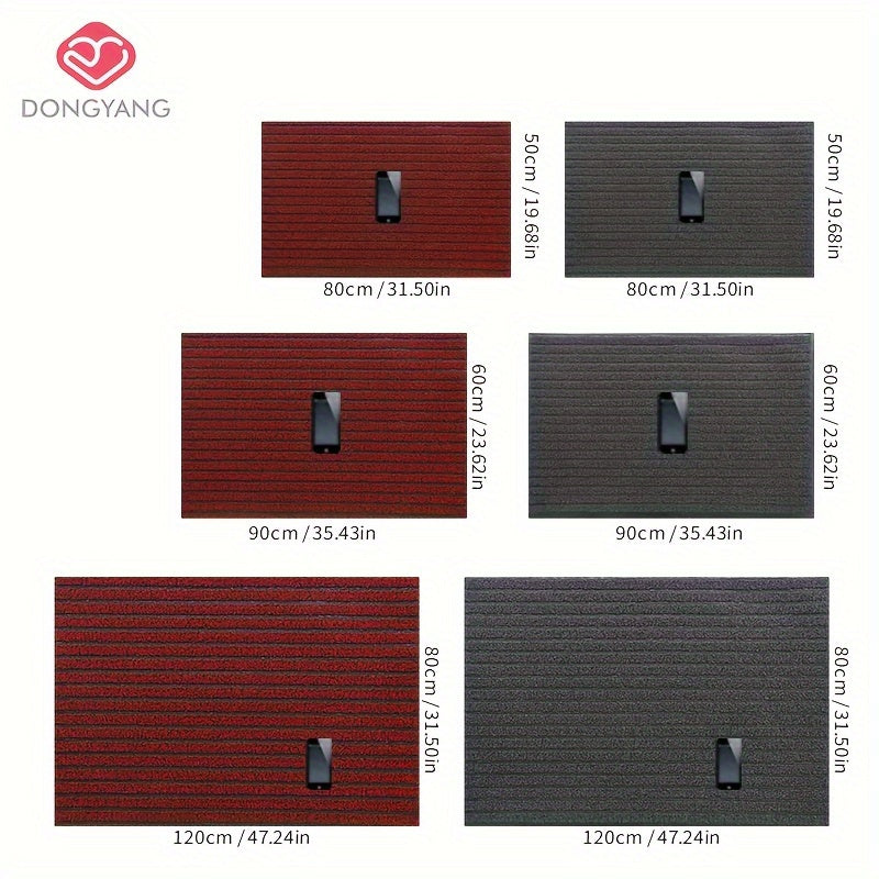 This durable and dust-resistant floor mat features a striped design, making it a stylish addition to any outdoor entrance or front porch. The waterproof and non-slip material ensures safety, while the mat's durability and easy-to-clean qualities make it