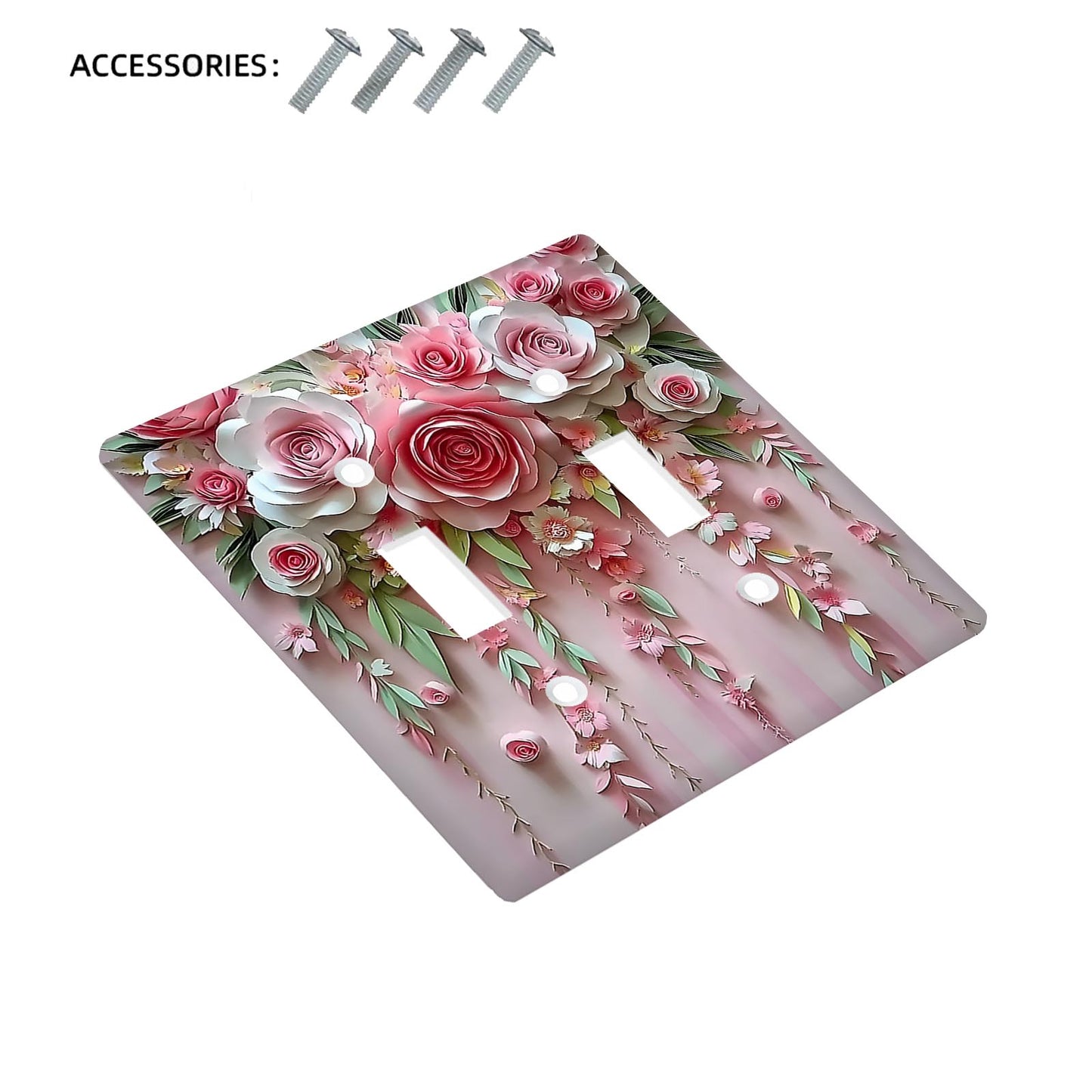 1 piece 3D floral and botanical decorative outlet cover, no power required, easy to clean - pack of 1.