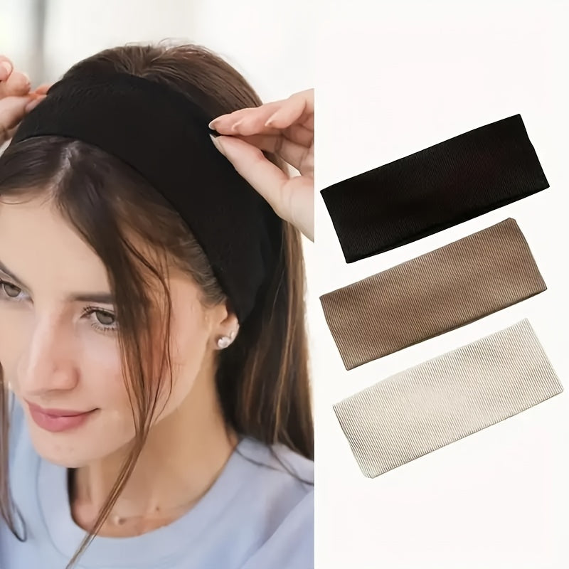 3-piece set of unisex anti-slip headbands for fashion, sports, and workouts.